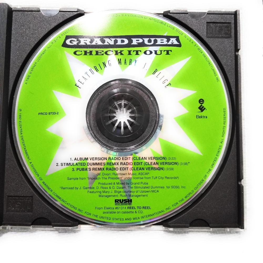 Grand Puba Featuring Mary J Blige, Check It Out CD, Elektra 1992